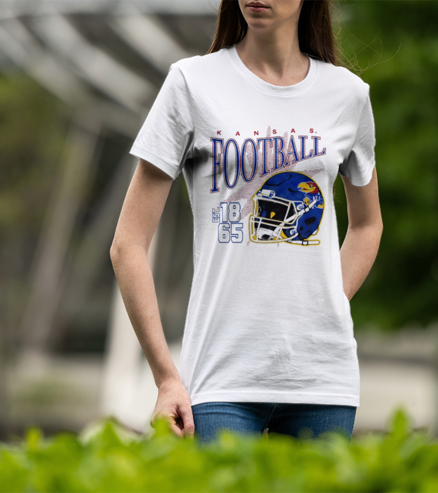 Kansas Jayhawks Football Est 1865 Helmet T-Shirt