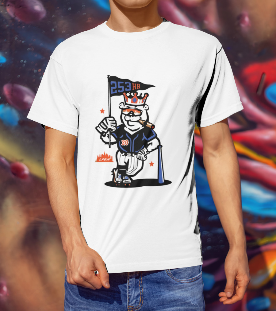 Pete Alonso New York Mets Polar Bear 253 HR Cigar King T-Shirt