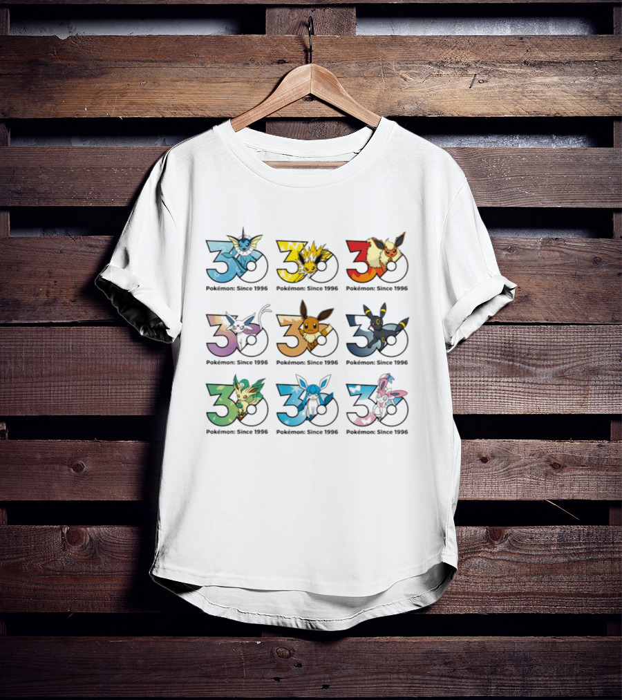 Pokemon Since 1996 Eevee Evolutions 30th Anniversary Collection T-Shirt