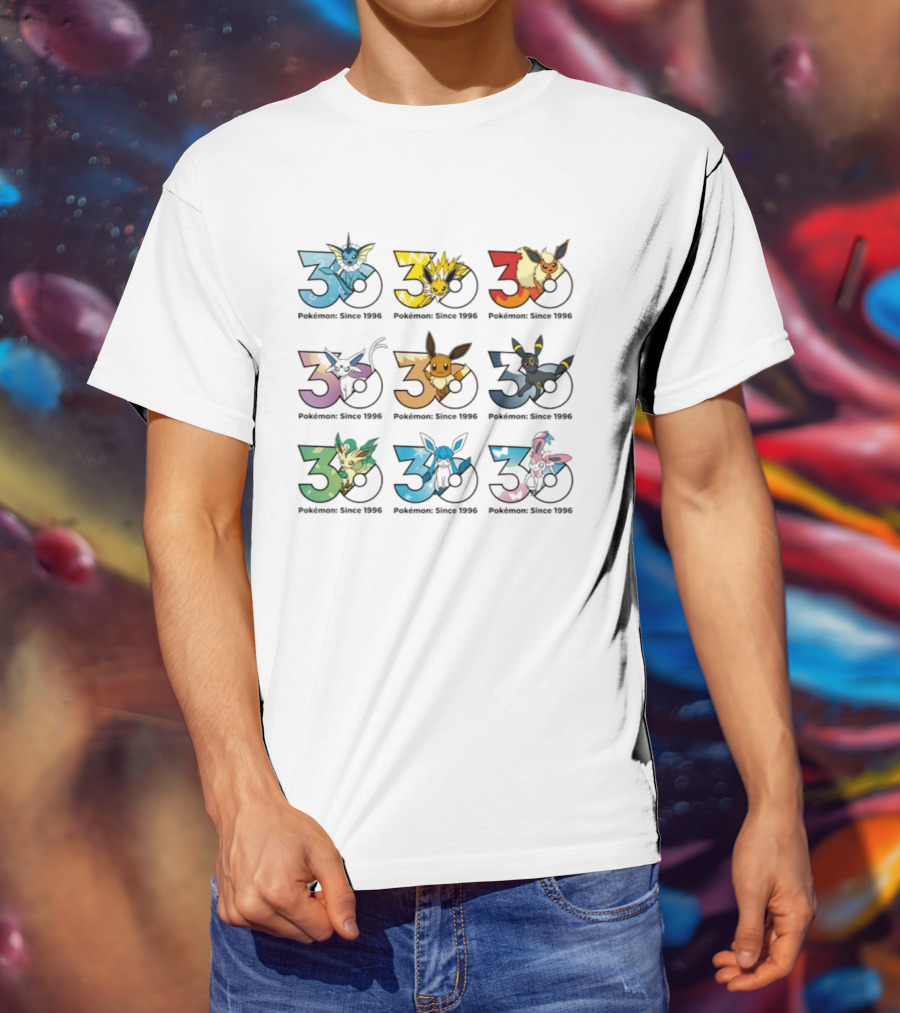 Pokemon Since 1996 Eevee Evolutions 30th Anniversary Collection T-Shirt