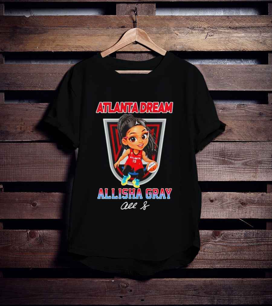 Allisha Gray Atlanta Dream WNBA Cartoon Basketball Player T-Shirt