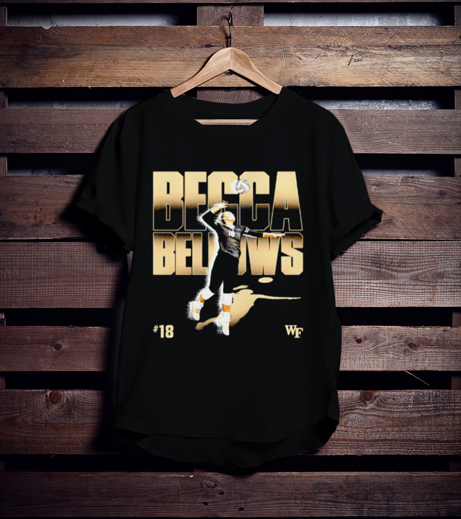 Becca Bellows 18 Wake Forest Volleyball WF NCAA Player Name Number T-Shirt