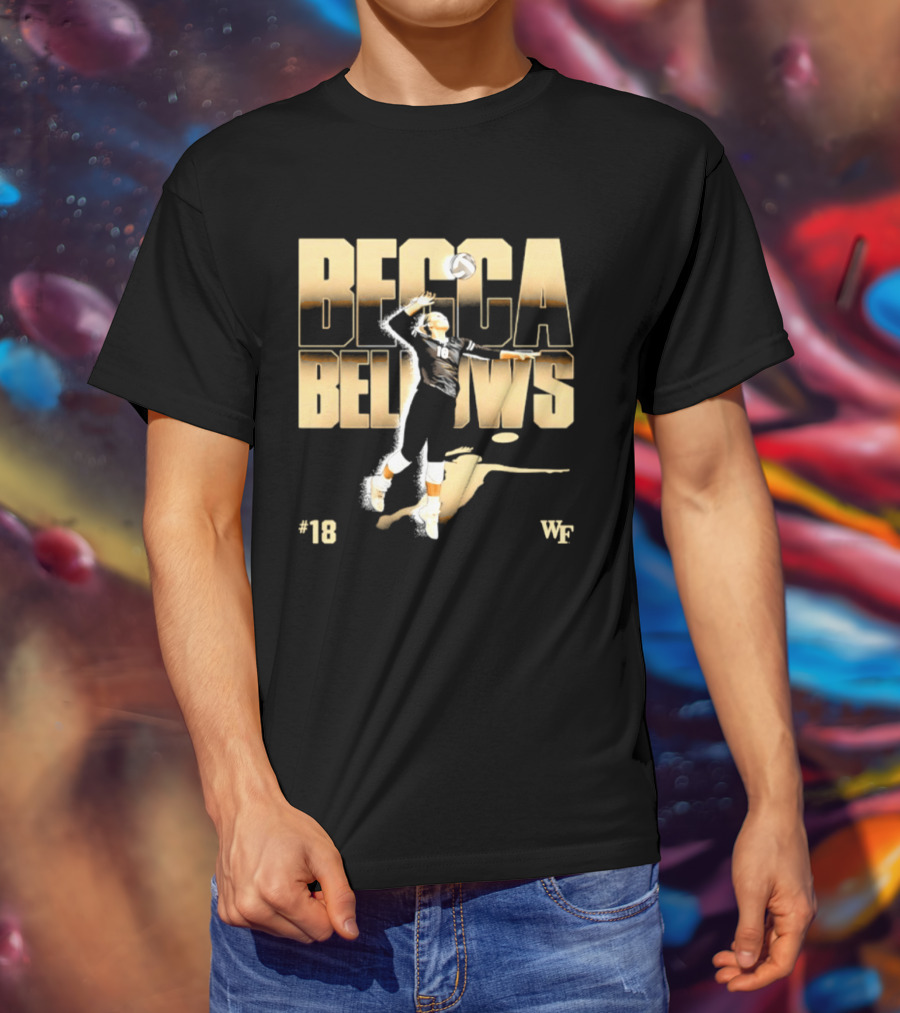 Becca Bellows 18 Wake Forest Volleyball WF NCAA Player Name Number T-Shirt