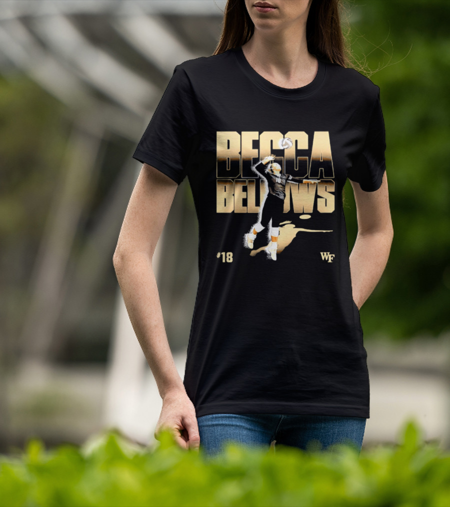 Becca Bellows 18 Wake Forest Volleyball WF NCAA Player Name Number T-Shirt