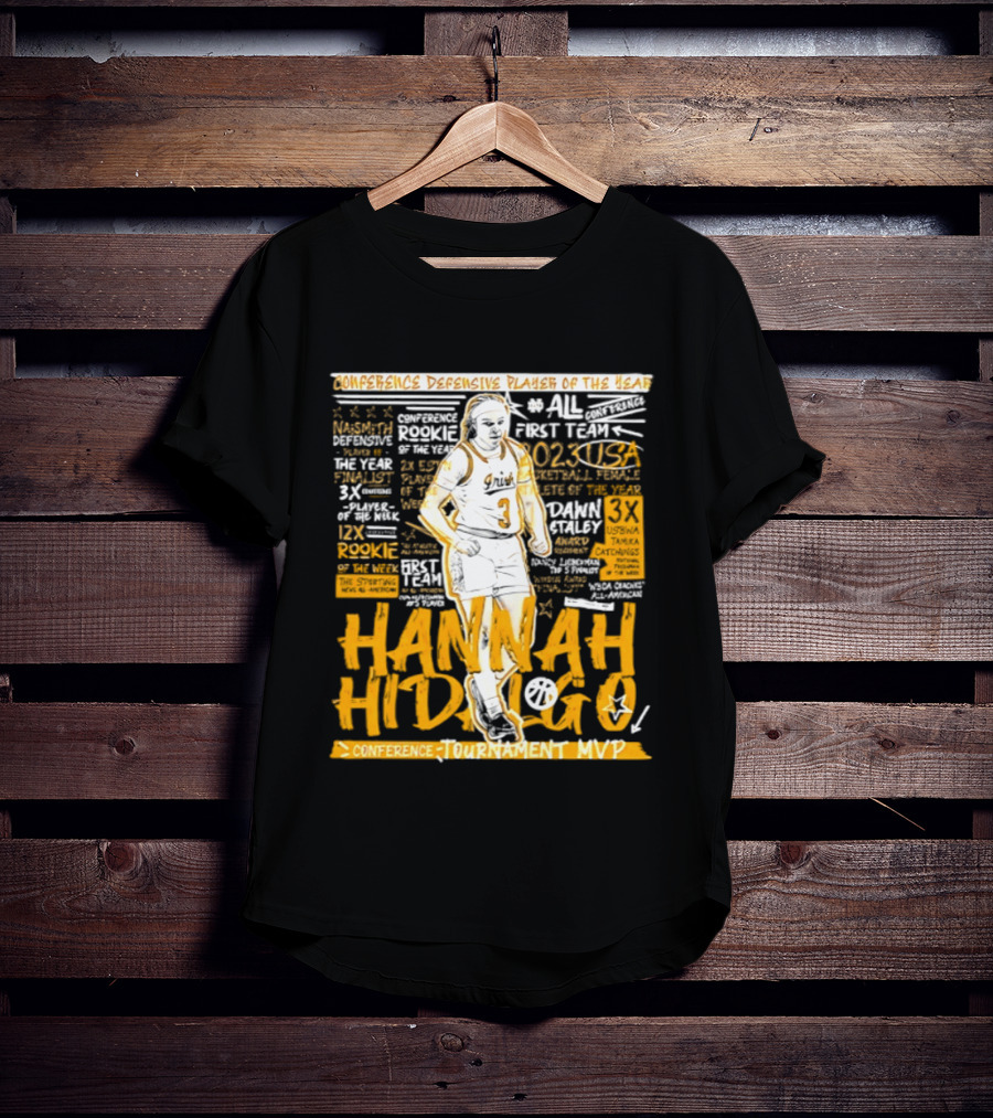 Hannah Hidalgo 2023 NCAA Conference Defensive Player Of The Year Tournament MVP Rookie Team Honors T-Shirt