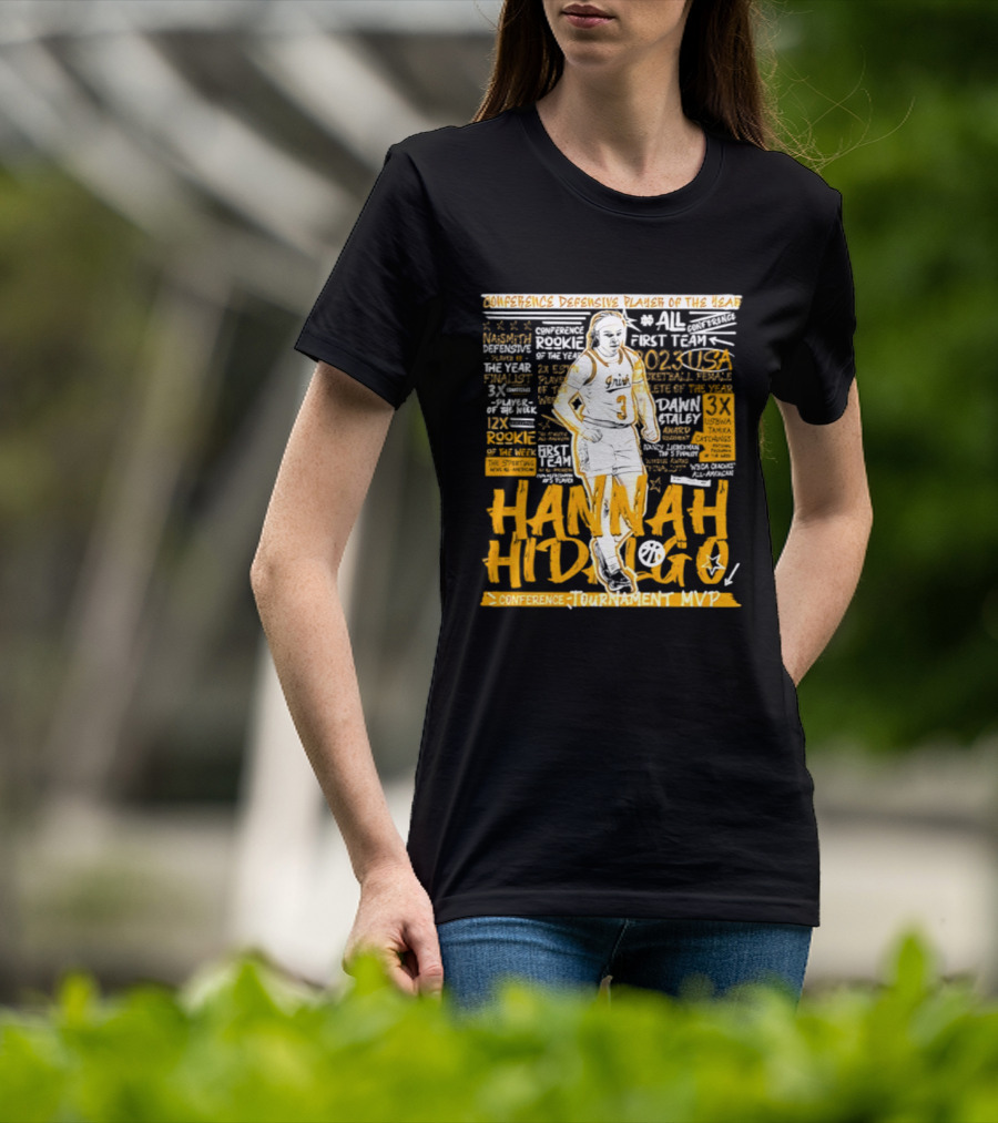 Hannah Hidalgo 2023 NCAA Conference Defensive Player Of The Year Tournament MVP Rookie Team Honors T-Shirt