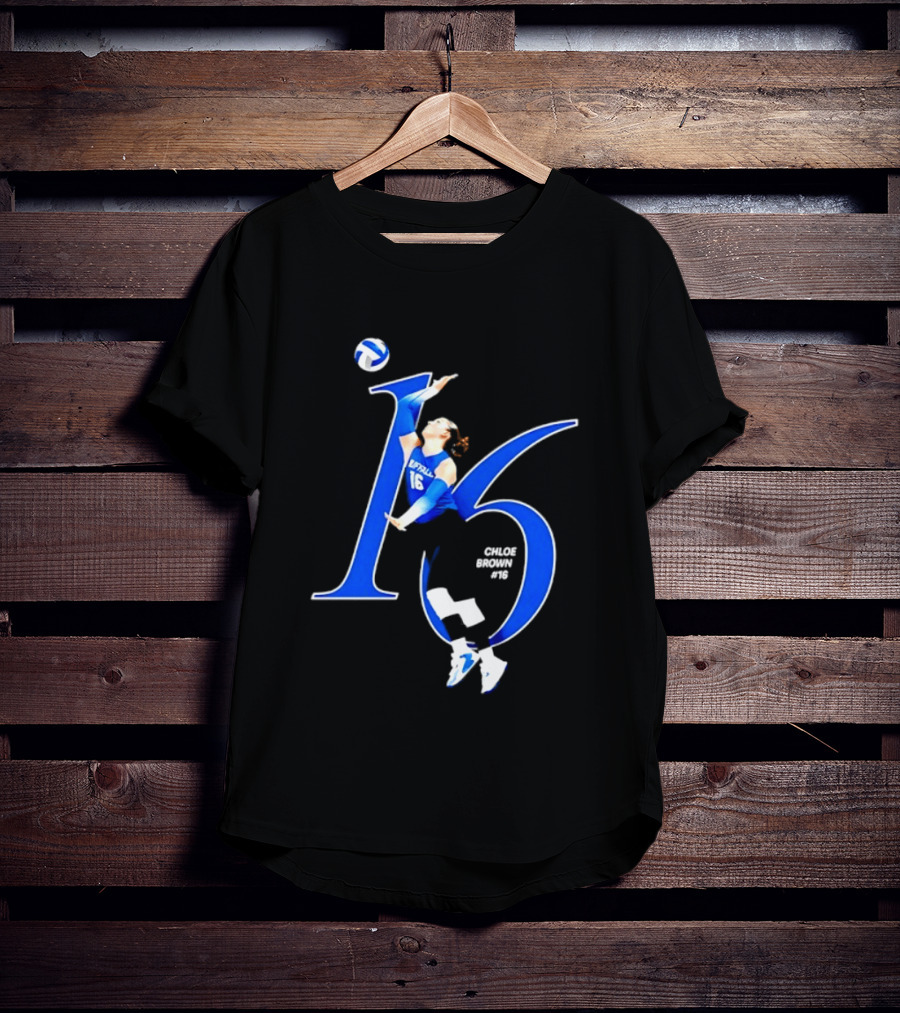 Chloe Brown 16 Buffalo Bulls NCAA Volleyball Player Action Pose T-Shirt