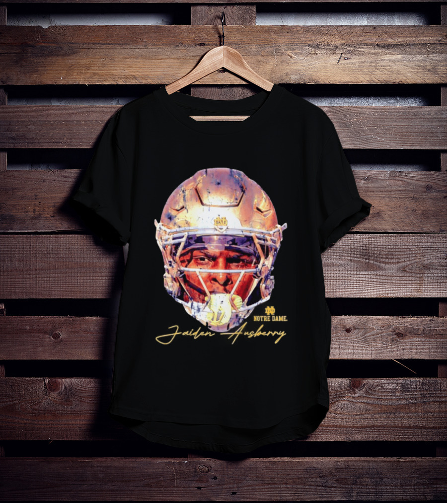 Notre Dame NCAA Football Helmet Jaiden Ausberry Swag Head T-Shirt