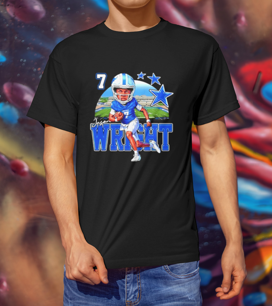 Buffalo Bulls Jason Wright 7 NCAA Football Player Caricature T-Shirt