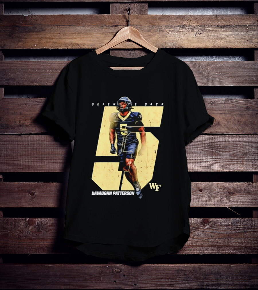 Davaughn Patterson Wake Forest Football Defensive Back Number 5 WF T-Shirt