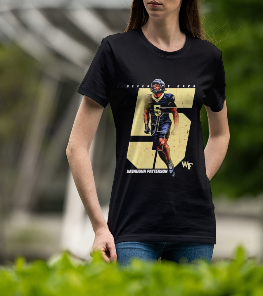 Davaughn Patterson Wake Forest Football Defensive Back Number 5 WF T-Shirt