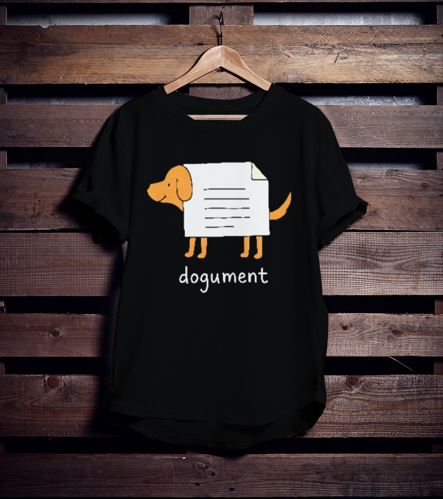Dogument Pun Dog Document Office Humor T-Shirt