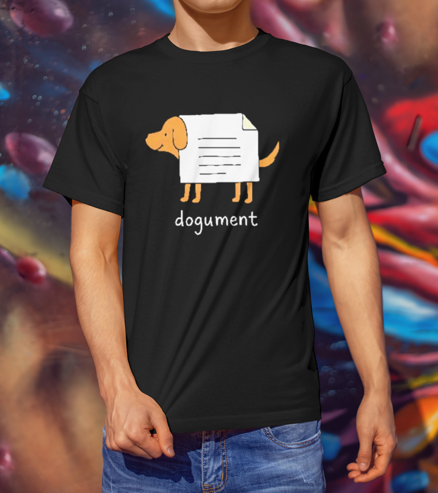 Dogument Pun Dog Document Office Humor T-Shirt