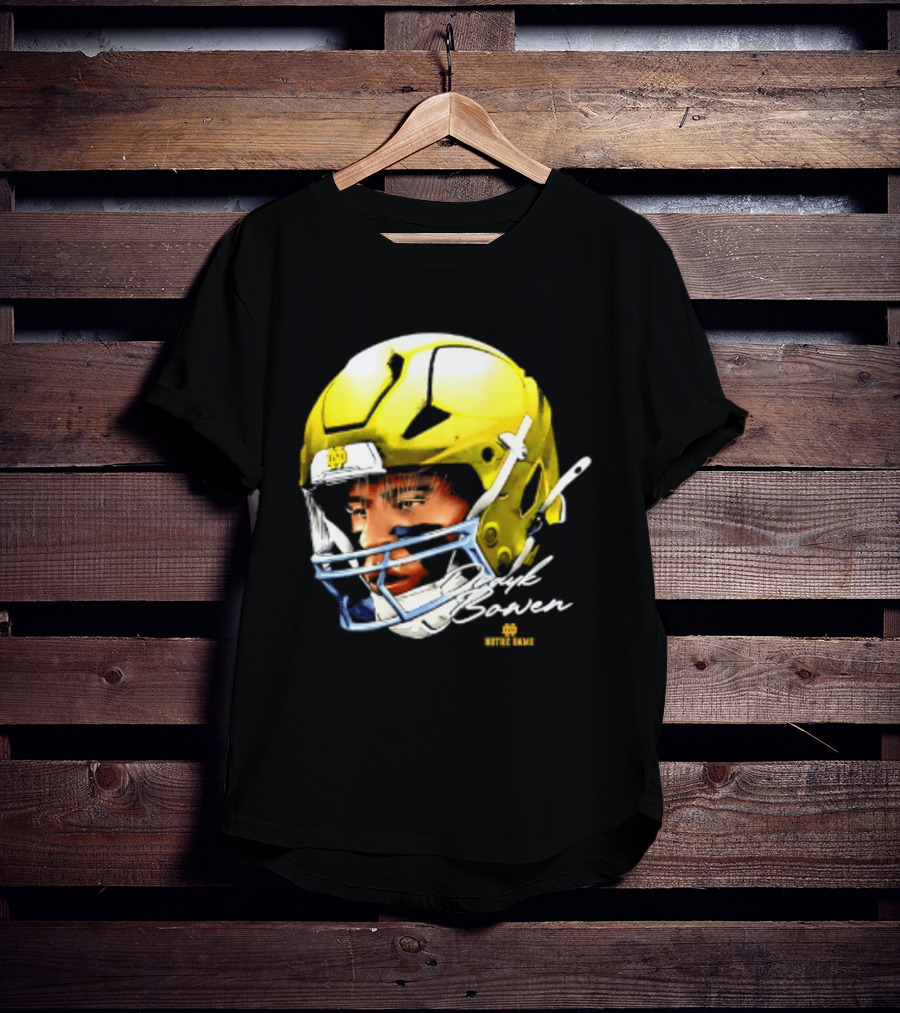 Notre Dame Drayk Bowen NCAA Football Headgear Fan Gear T-Shirt