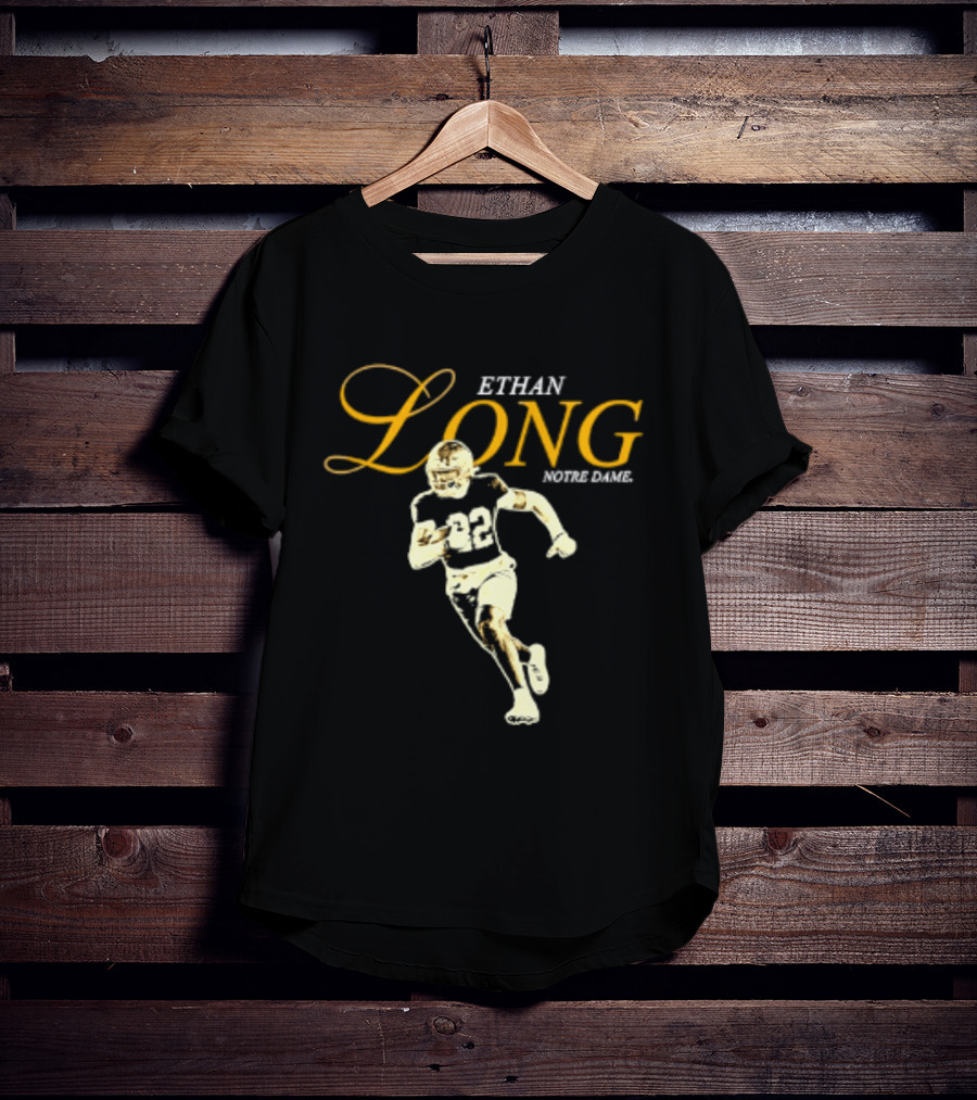 Ethan Long 22 Notre Dame NCAA Football Player T-Shirt