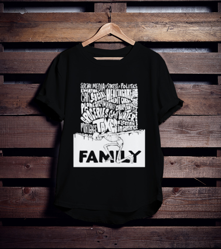 Family Skeleton Juggling Taxes And Life Stress T-Shirt