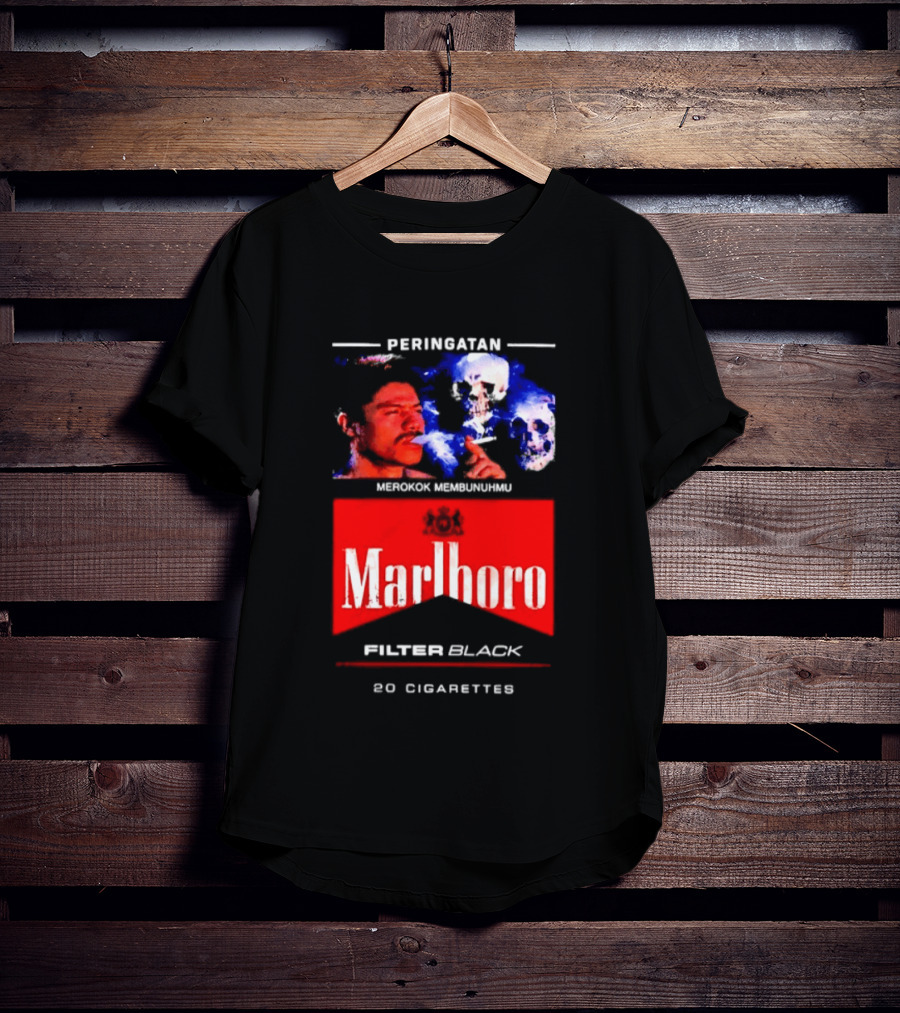 Marlboro Filter Black Peringatan Merokok Membunuhmu 50 Cigarettes T-Shirt
