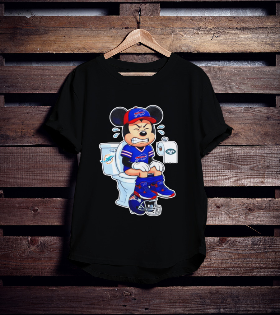 Mickey Toilet Buffalo Bills Defeat Jets Dolphins Patriots Football T-Shirt