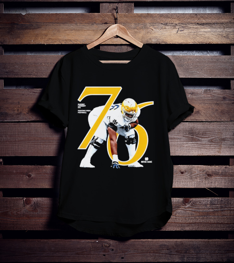 Notre Dame Football Player Number 76 Guerby Lambert NCAA T-Shirt