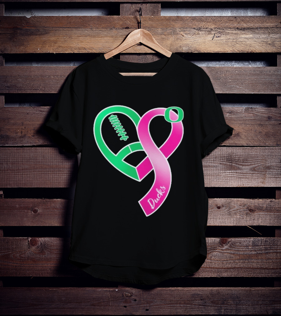 Oregon Ducks Pink Ribbon Breast Cancer Awareness 2026 T-Shirt