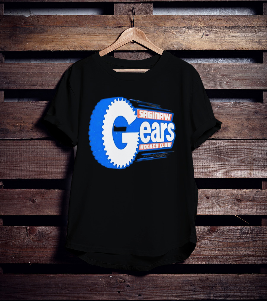 Saginaw Gears Hockey Club IHL Retro Team T-Shirt
