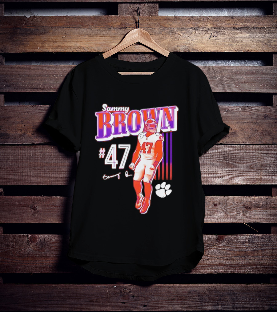 Sammy Brown 47 Clemson Tigers Football Player Team Spirit T-Shirt