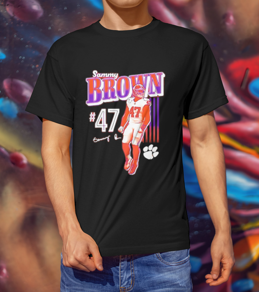 Sammy Brown 47 Clemson Tigers Football Player Team Spirit T-Shirt