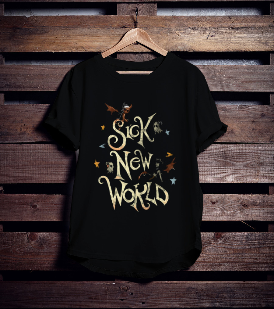 Sick New World Texas 2026 Festival Fort Worth Texas Motor Speedway October 24 2026 Ghosts Bats Stars T-Shirt