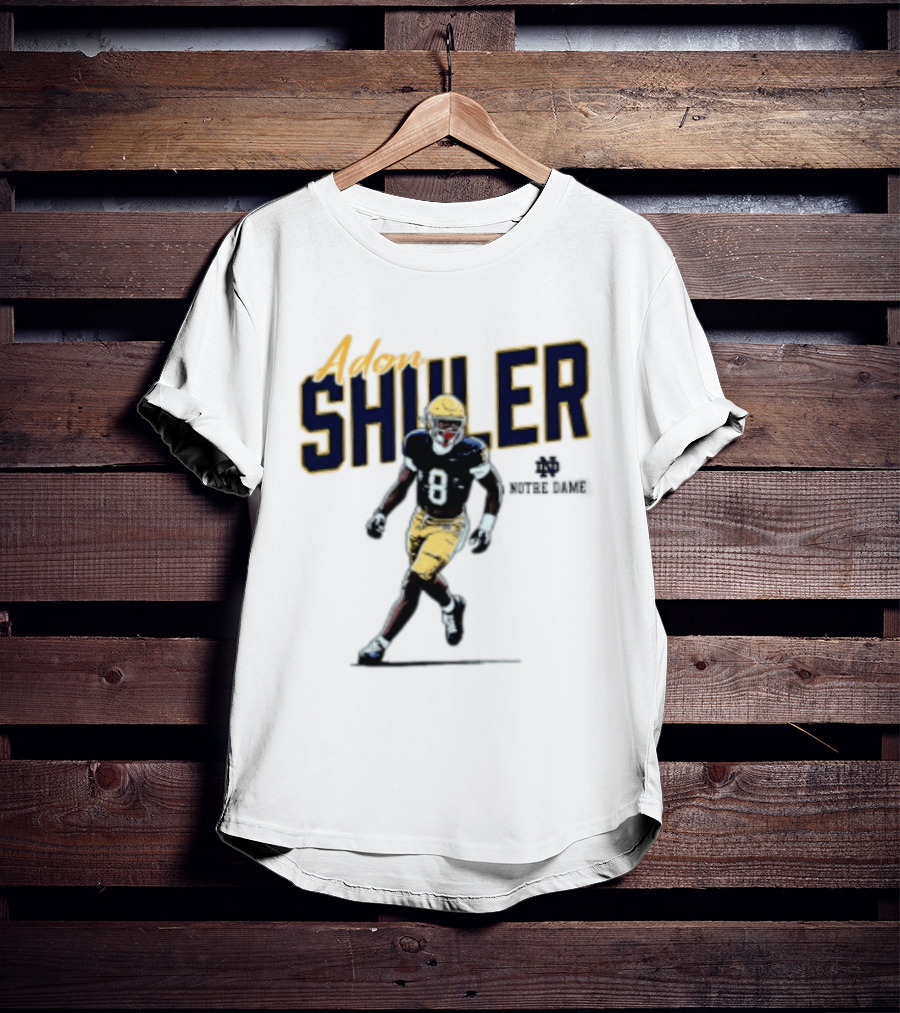 Adon Shuler 8 Notre Dame NCAA Football Caricature Player T-Shirt