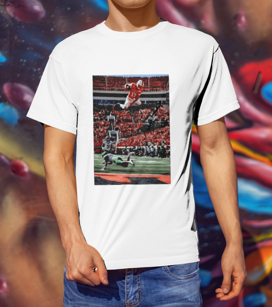 Brennan Presley Oklahoma State Cowboys Touchdown Football Action Stadium Scene T-Shirt