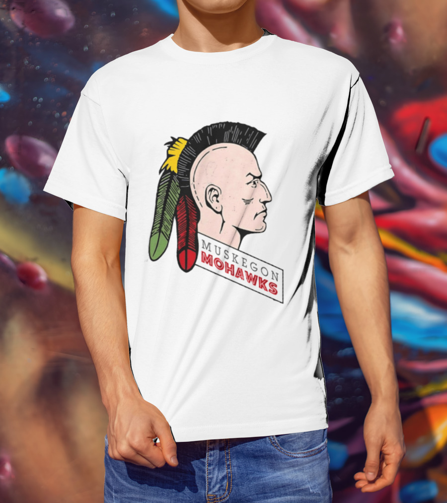 Muskegon Mohawks IHL Minor League Hockey Vintage Team T-Shirt