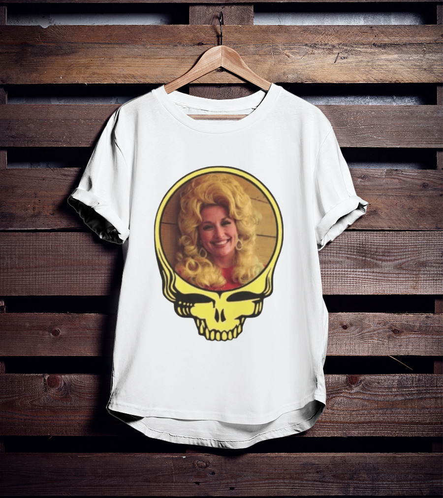Dolly Parton Grateful Dead Skull Motif T-Shirt