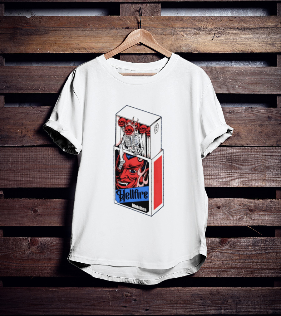 Hellfire Matches Devil Skeleton Occult Red Skull T-Shirt