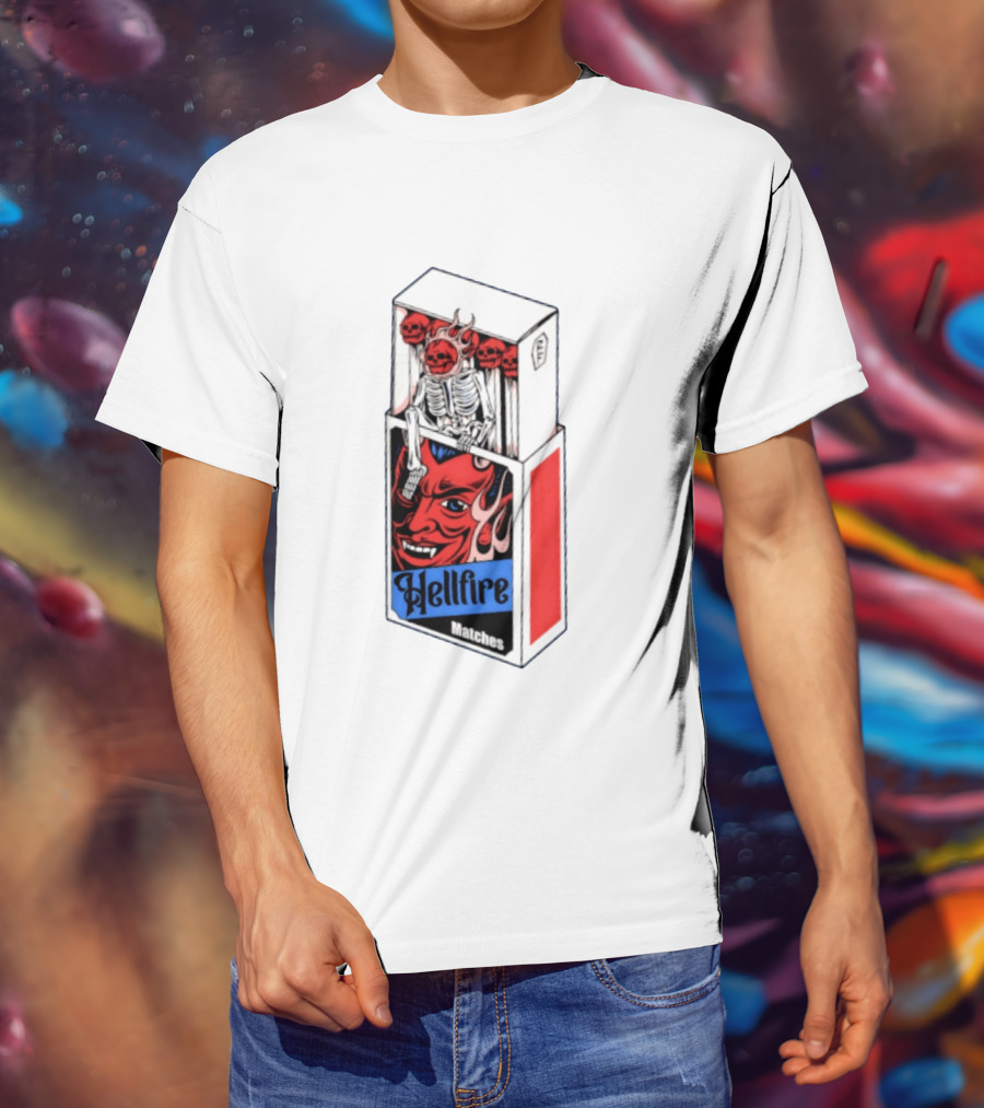 Hellfire Matches Devil Skeleton Occult Red Skull T-Shirt