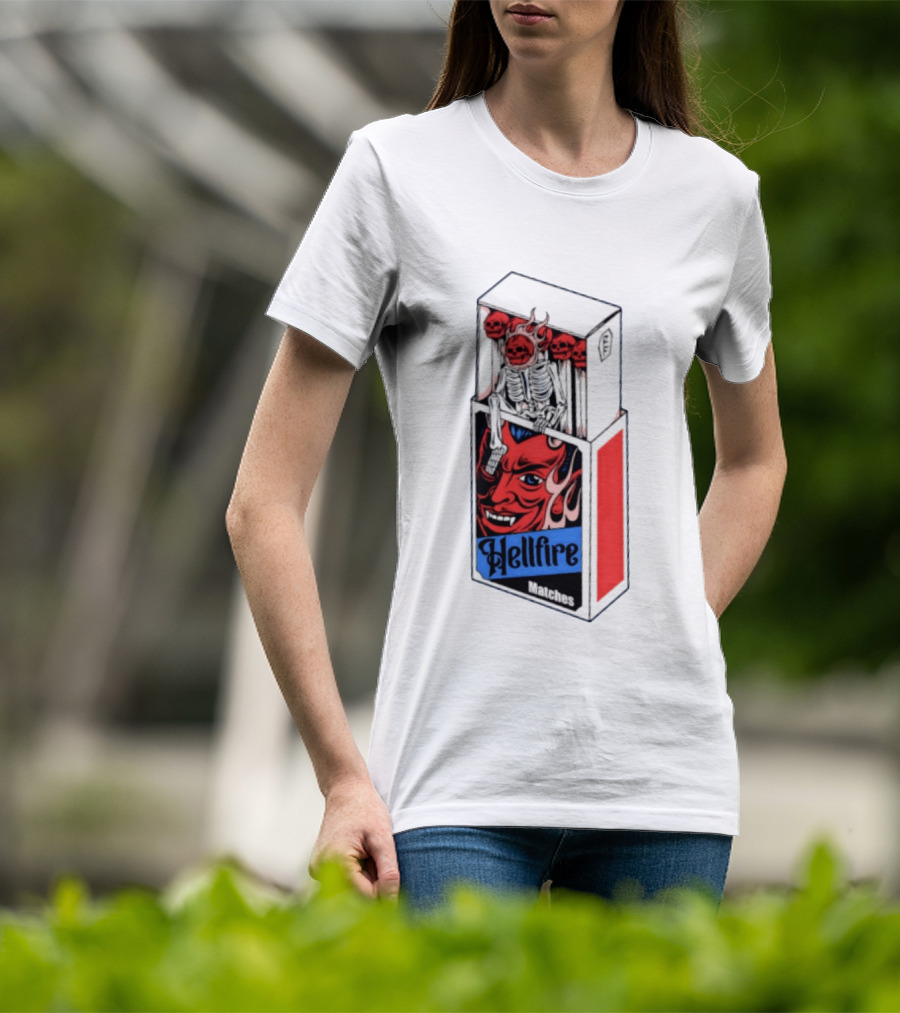 Hellfire Matches Devil Skeleton Occult Red Skull T-Shirt