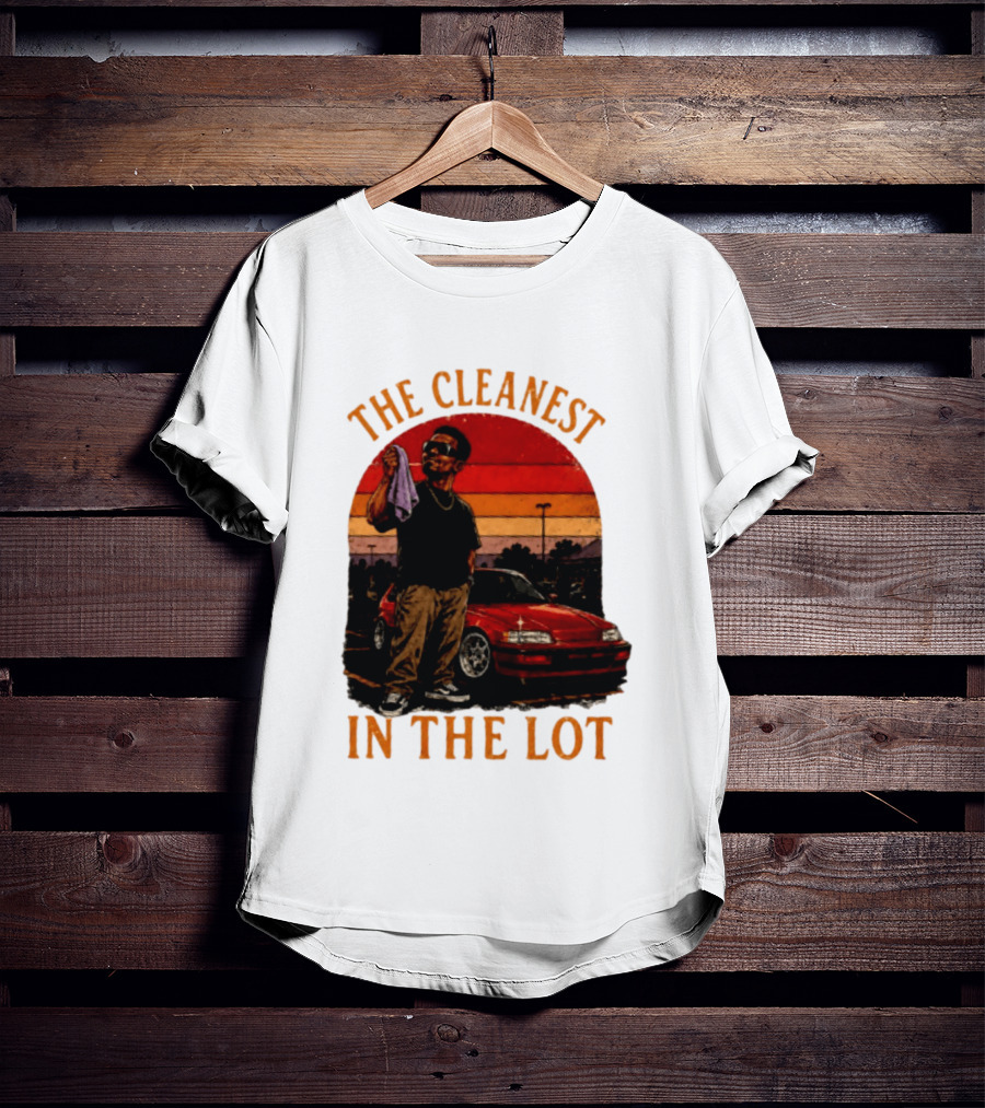 The Cleanest In The Lot Retro Car Enthusiast Sunset Scene T-Shirt