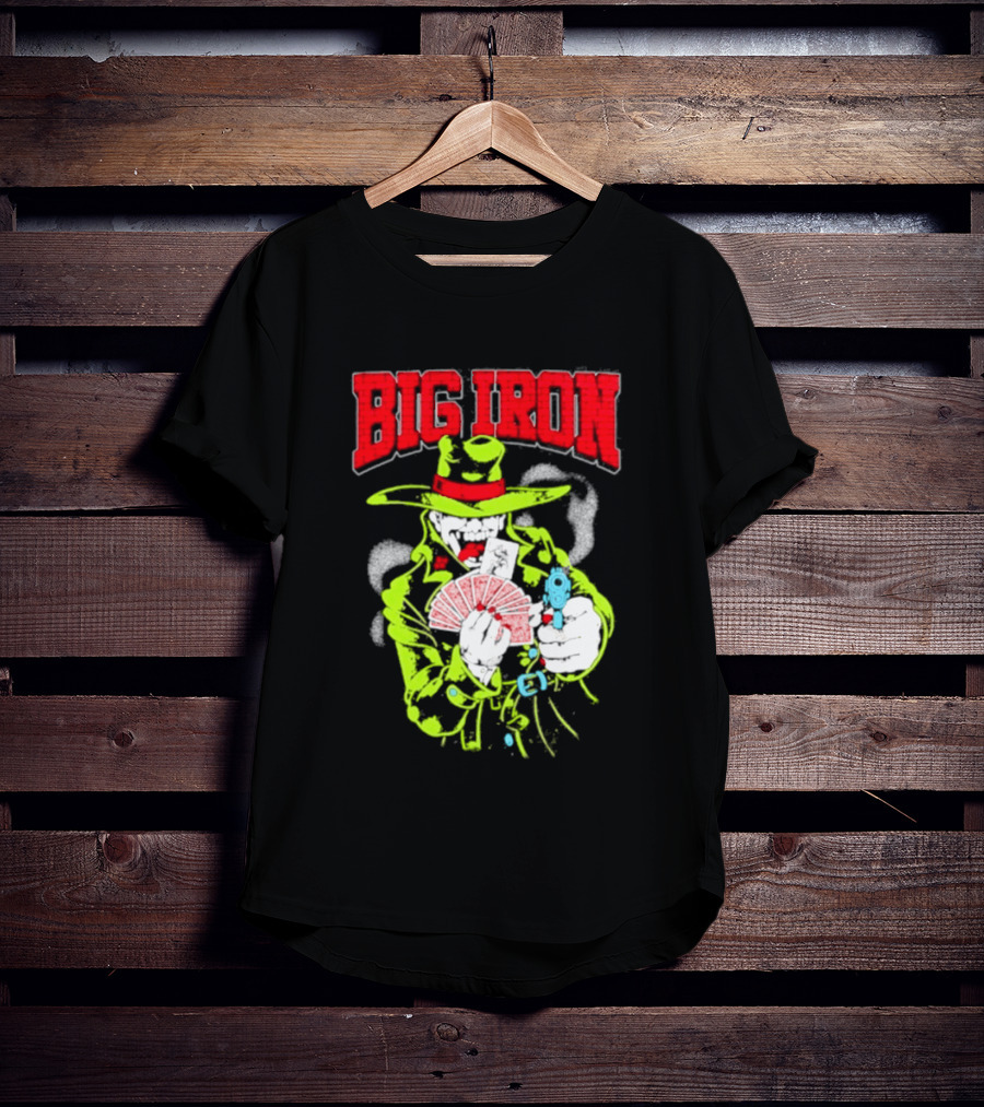 Big Iron Joker Cowboy Western Playing Cards T-Shirt