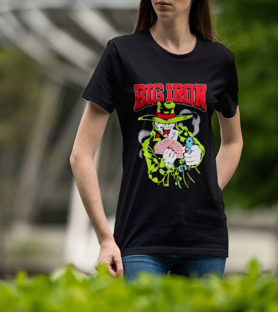 Big Iron Joker Cowboy Western Playing Cards T-Shirt