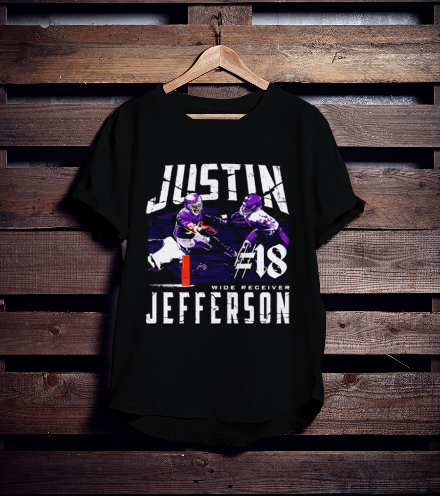 Justin Jefferson Minnesota Vikings Wide Receiver #18 Touchdown Dive T-Shirt