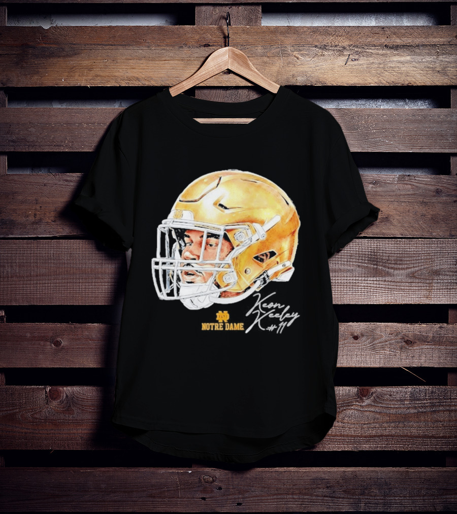 Keon Keeley 11 Notre Dame Football Helmet Swag T-Shirt