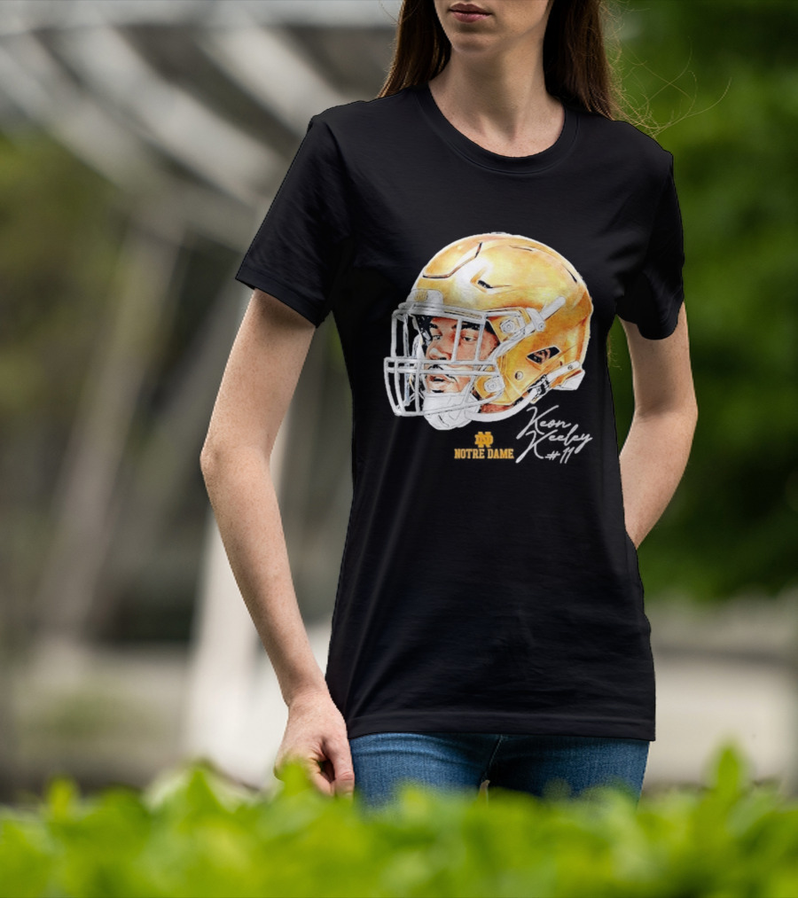 Keon Keeley 11 Notre Dame Football Helmet Swag T-Shirt