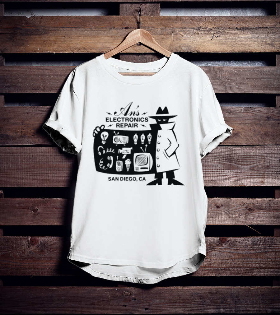 An's Electronics Repair Spy Trench Coat San Diego CA T-Shirt