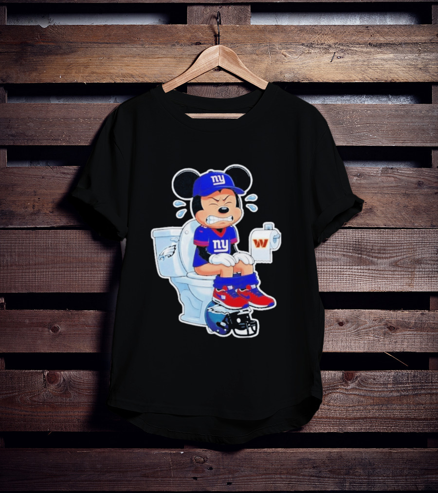 Mickey New York Giants Toilet Eagles Commanders Football Helmet T-Shirt