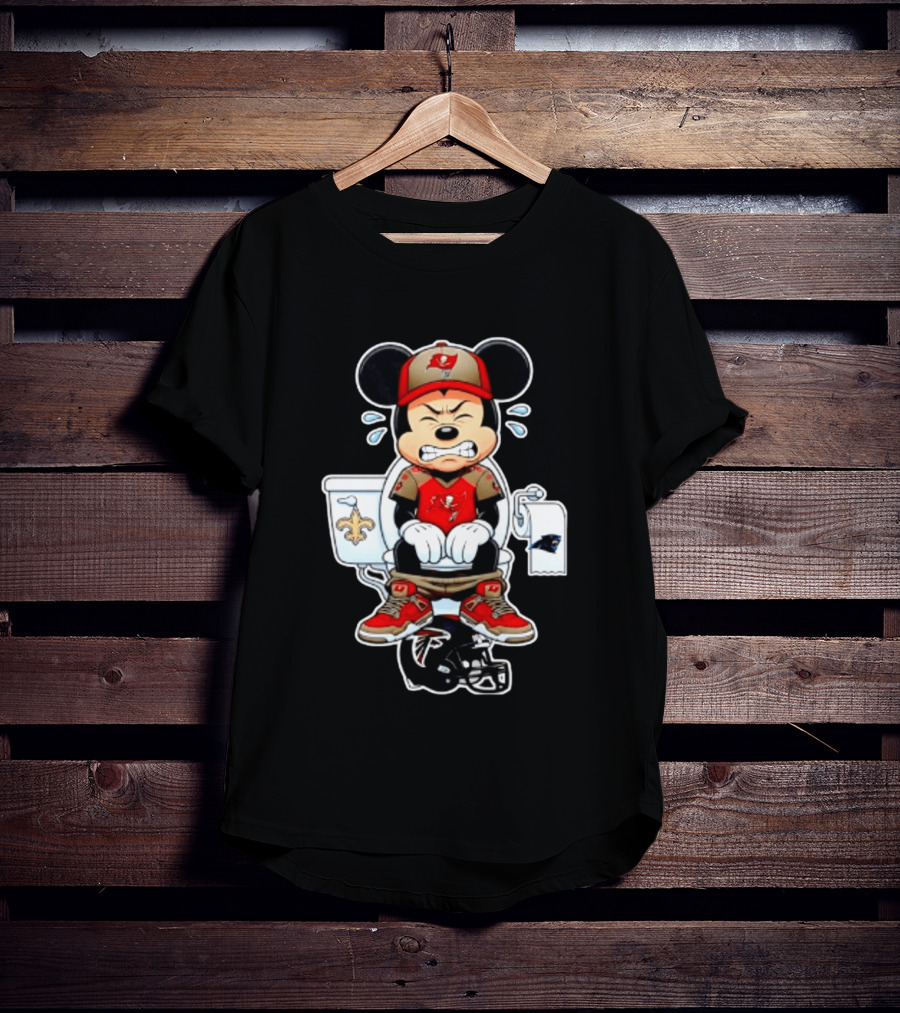 Mickey Toilet Tampa Bay Buccaneers Falcons Saints Panthers Football T-Shirt