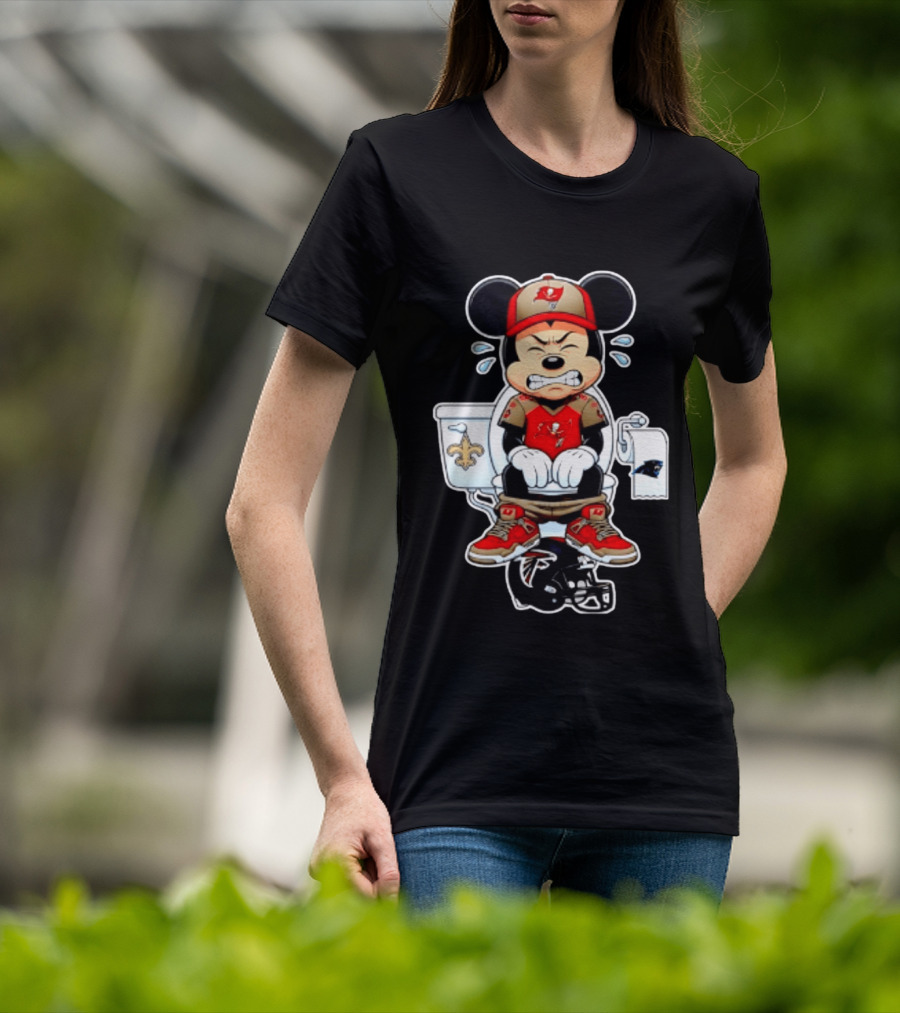Mickey Toilet Tampa Bay Buccaneers Falcons Saints Panthers Football T-Shirt