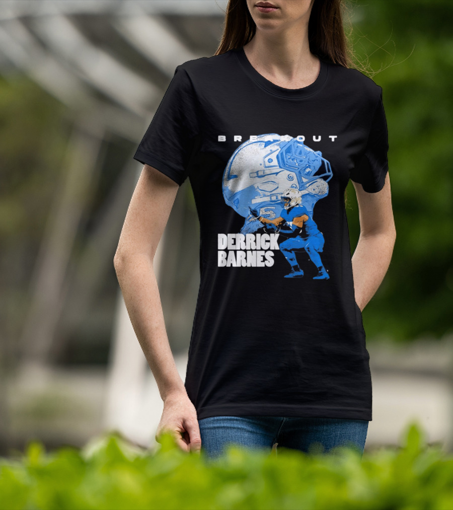 Derrick Barnes Detroit Lions Breakout Helmet T-Shirt
