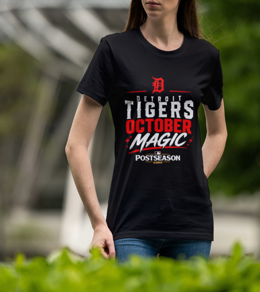 Detroit Tigers October Magic 2026 MLB Postseason Classic Team Spirit T-Shirt