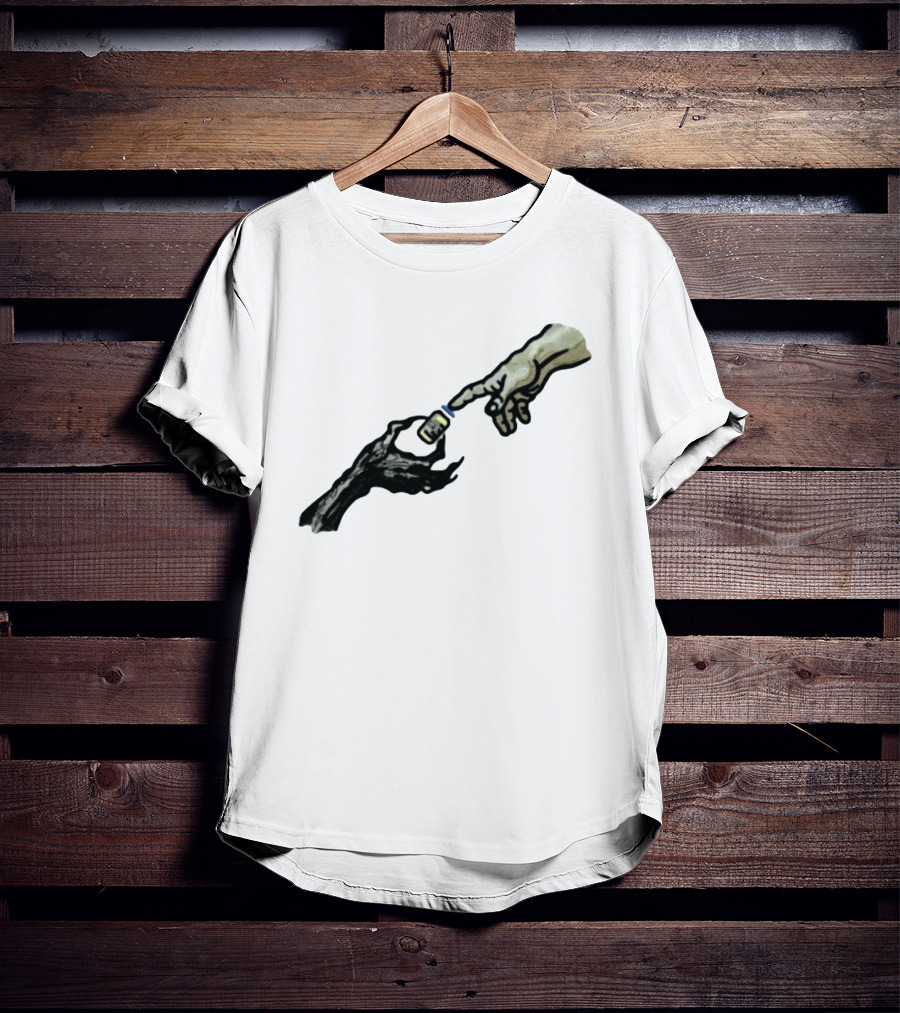 Michelangelo Creation Of Adam Vaccine Hand T-Shirt