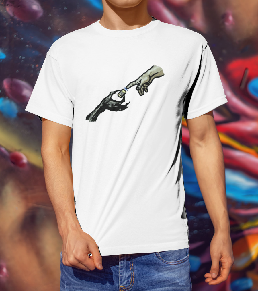 Michelangelo Creation Of Adam Vaccine Hand T-Shirt