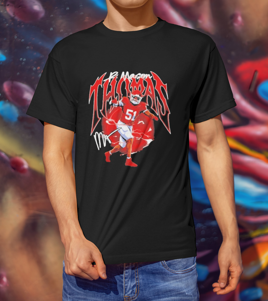 R Mason Thomas Kansas City Chiefs 51 Football Player T-Shirt
